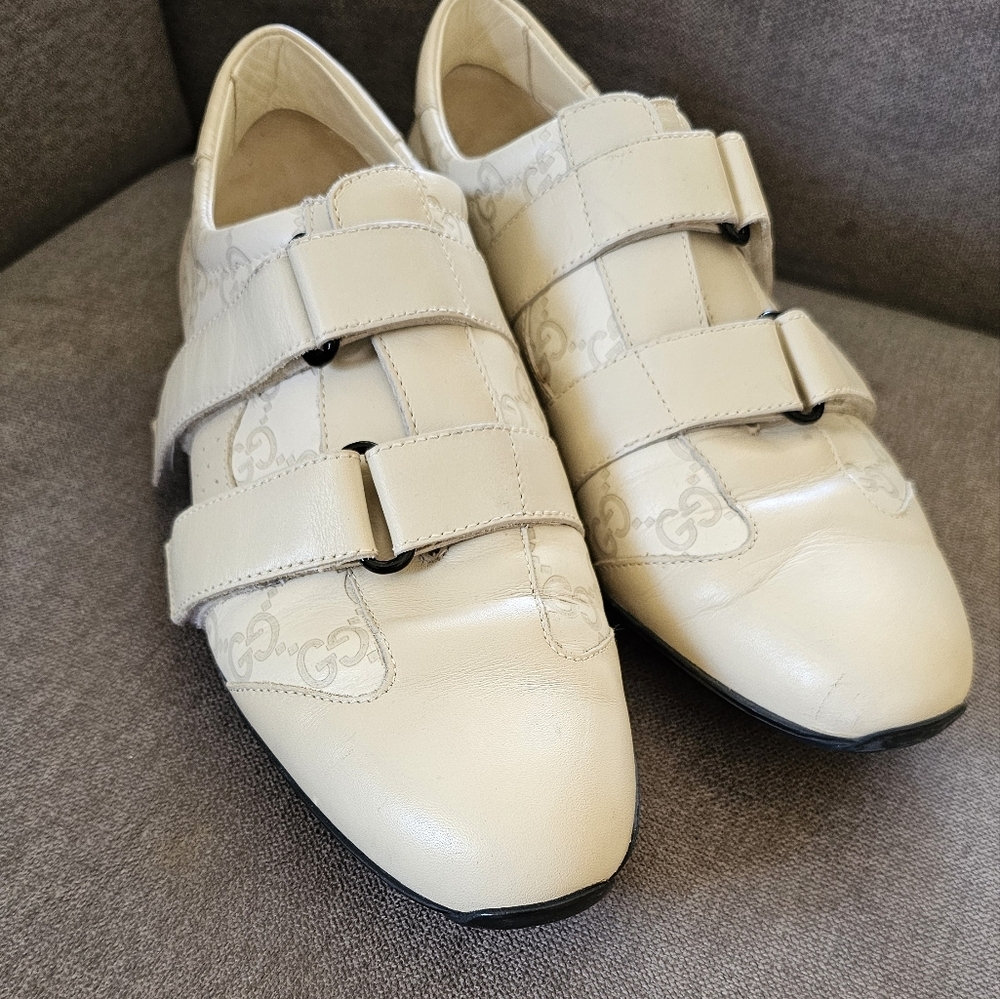 Gucci GG Double Velcro Trainer Sneakers Shoes Size 9 Like New! - Picture 3 of 8